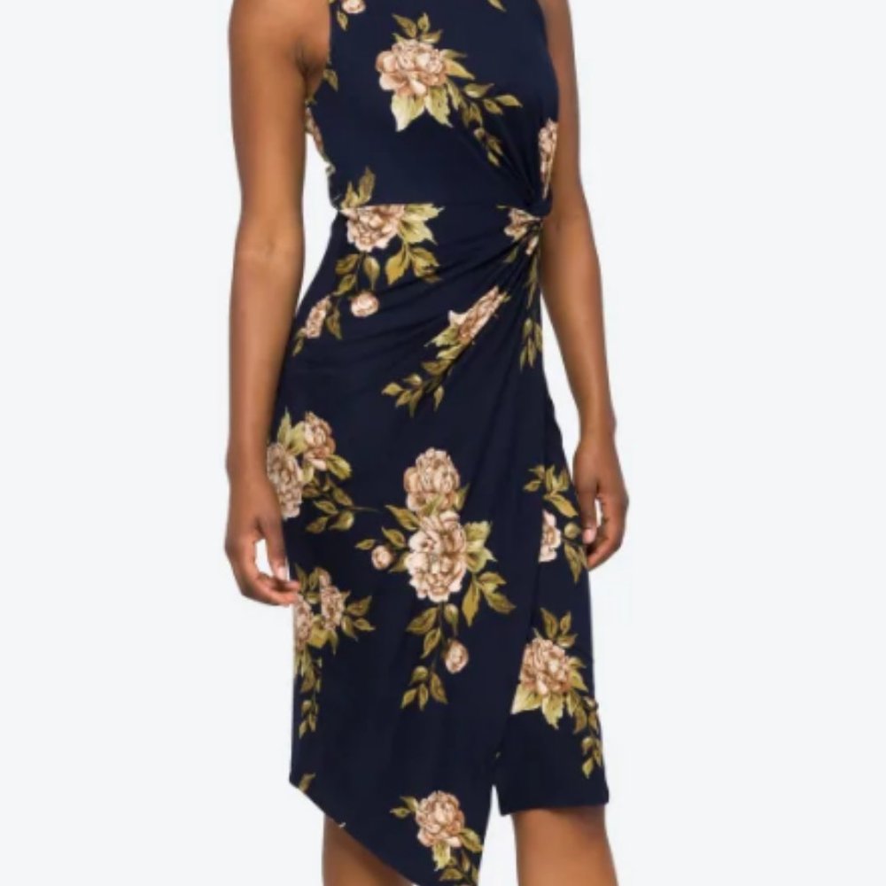 Nine Britton Floral Navy Midi dress